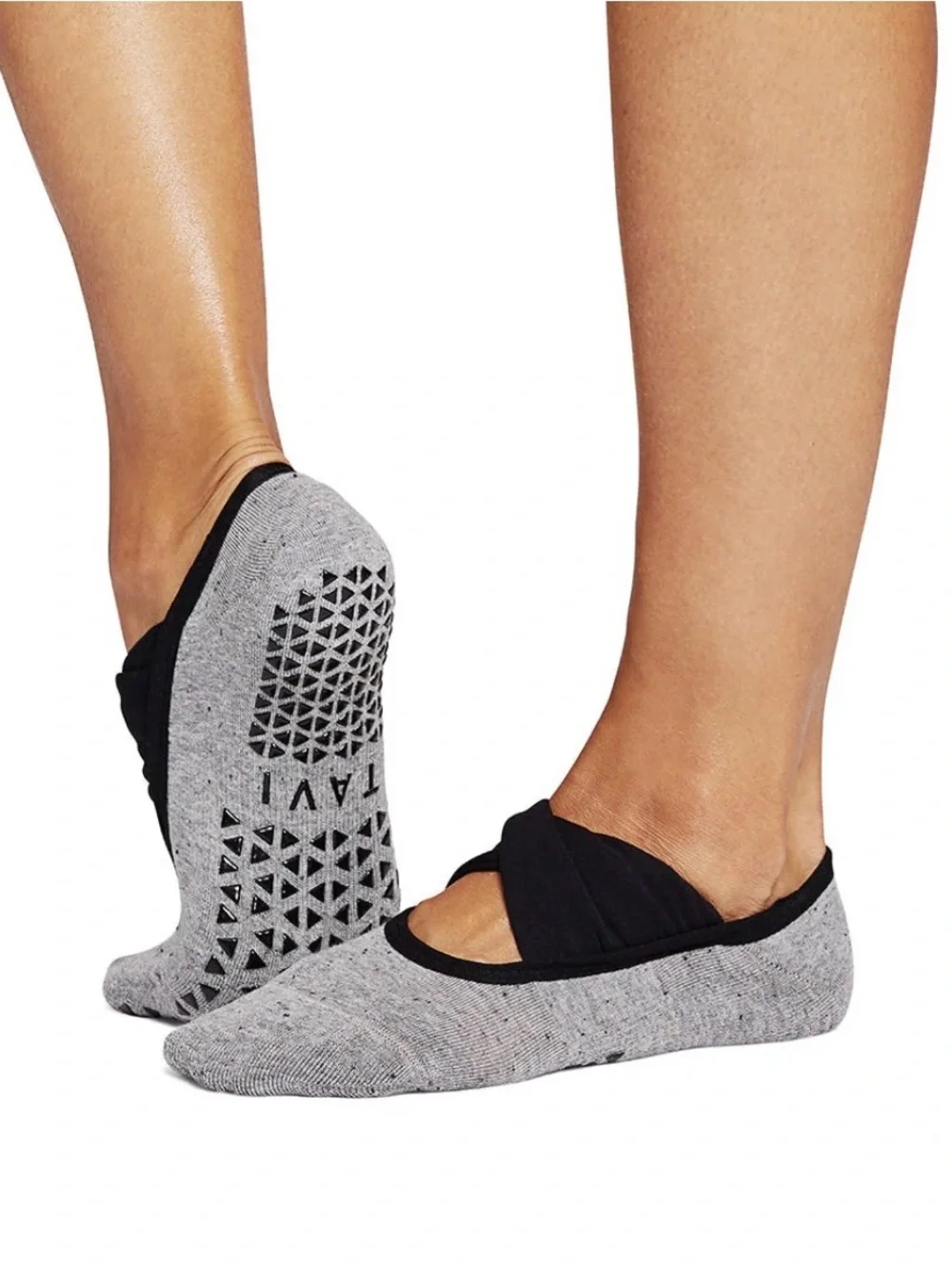 NEW Tavi Penny Grip Socks Grey Black Size Small